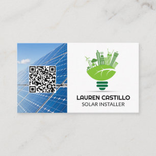 Clean Green Energy Logo Zonnepanelen QR Visitekaartje