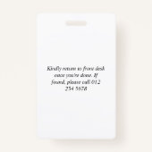 Clean Green White Visitor Uw QR-code Badge (Achterkant)