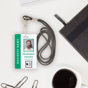 Clean Green White Voeg je Logo Kantoor medewerker Badge