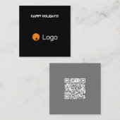 Clean Grey Corporate QR Code Notitiekaartje (Voorkant / Achterkant)