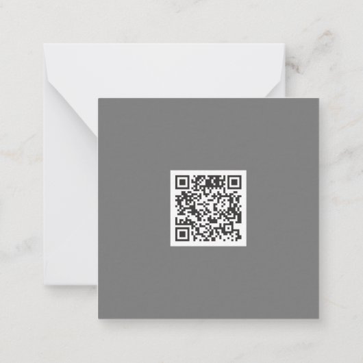Clean Grey Corporate QR Code Notitiekaartje (Achterkant)