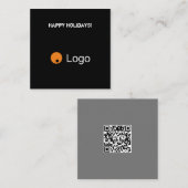 Clean Grey Corporate QR Code Notitiekaartje (Voorkant / Achterkant)