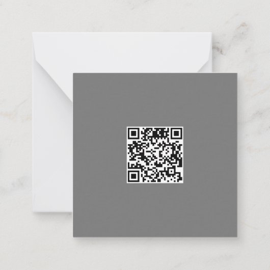 Clean Grey Corporate QR Code Notitiekaartje (Achterkant)