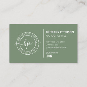 Clean Grey Green Trendy Modern Professional Visitekaartje