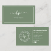 Clean Grey Green Trendy Modern Professional Visitekaartje (Voorkant / Achterkant)