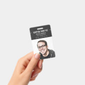 Clean Grey Professional Employee Photo ID Badge (Handheld)