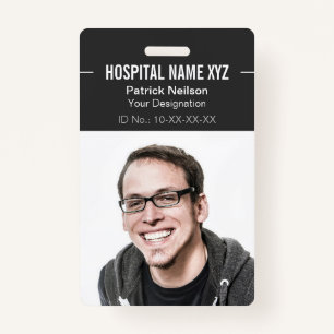 Clean Grey Professional Employee Photo ID Badge