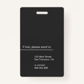 Clean Grey Professional Employee Photo ID Badge (Achterkant)