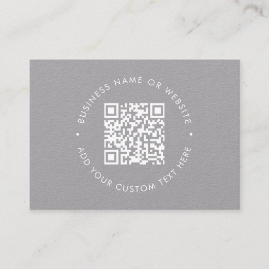 Clean Grey QR Code l Social Media Minimalist Visitekaartje (Voorkant)