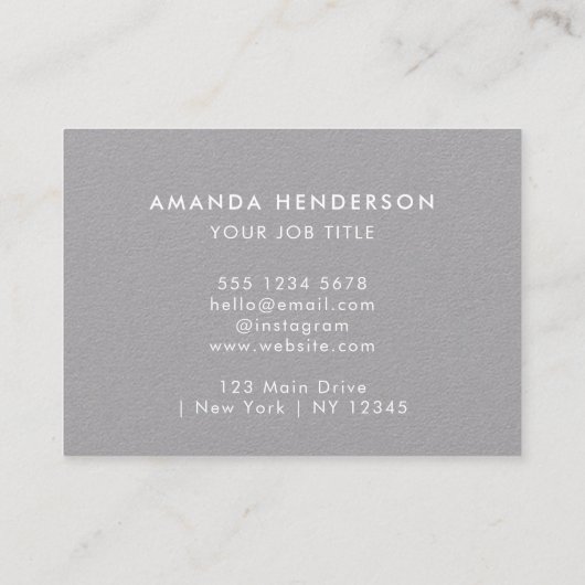 Clean Grey QR Code l Social Media Minimalist Visitekaartje (Achterkant)