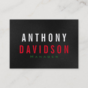 Clean Grey Red Green White Bold Text Visitekaartje