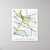 CLEAN HARVARD UNIVERSITY MASSACHUSETTS OUTLINE MAP CANVAS AFDRUK (Voorkant)
