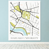 CLEAN HARVARD UNIVERSITY MASSACHUSETTS OUTLINE MAP CANVAS AFDRUK (Insitu (Houten vloer))