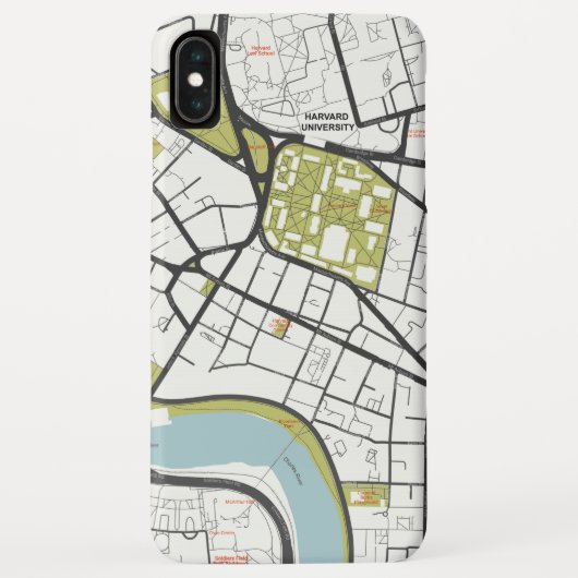 CLEAN HARVARD UNIVERSITY MASSACHUSETTS OUTLINE MAP Case-Mate iPhone CASE (Achterkant)
