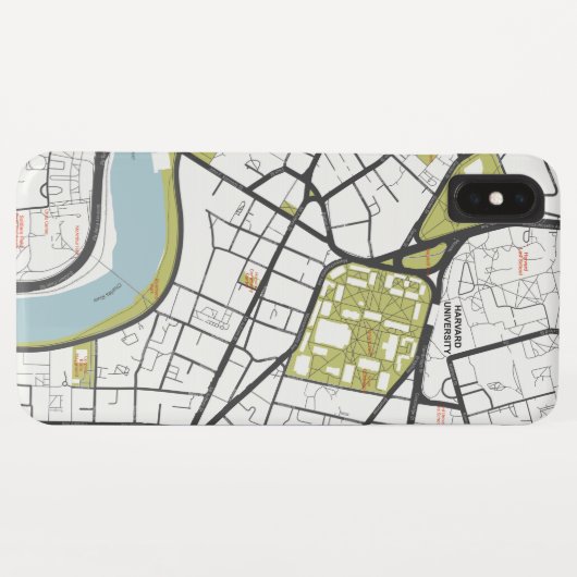 CLEAN HARVARD UNIVERSITY MASSACHUSETTS OUTLINE MAP Case-Mate iPhone CASE (Achterkant (horizontaal))