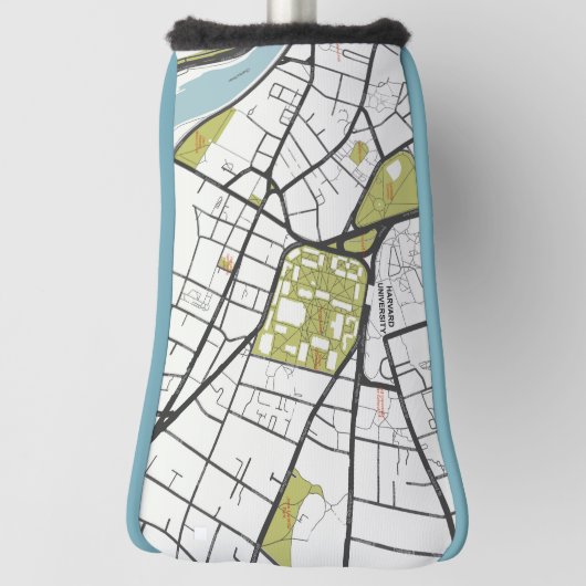 CLEAN HARVARD UNIVERSITY MASSACHUSETTS OUTLINE MAP GOLFHEADCOVER (Draai 90)