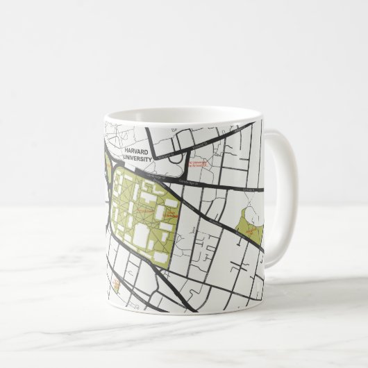 CLEAN HARVARD UNIVERSITY MASSACHUSETTS OUTLINE MAP KOFFIEMOK (Voorkant rechts)