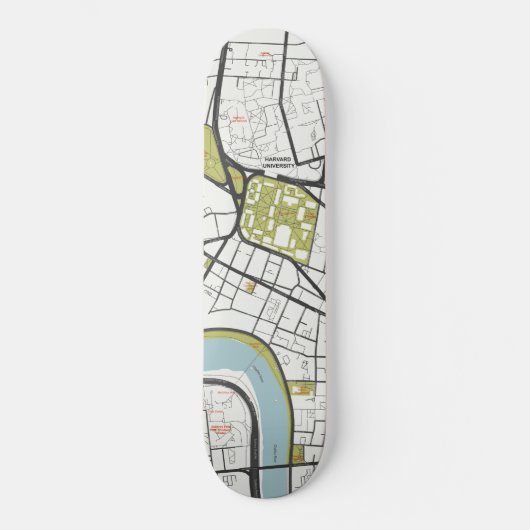 CLEAN HARVARD UNIVERSITY MASSACHUSETTS OUTLINE MAP PERSOONLIJK SKATEBOARD (Voorkant)