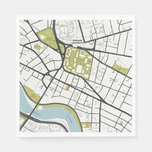 CLEAN HARVARD UNIVERSITY MASSACHUSETTS OUTLINE MAP SERVET (Voorkant)