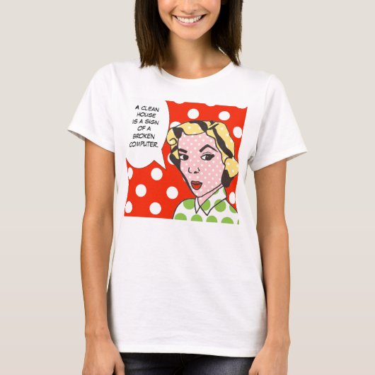 Clean House is een teken van een gebroken computer T-shirt (Voorkant)