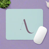 Clean Initiaal Naam Typografie Pastel Blauw & Paar Muismat