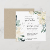 CLEAN IVORY GREEN FLORAL REHEARSAL DINNER INVITE BEDANKKAART (Voorkant / Achterkant)