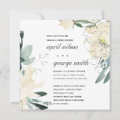 CLEAN IVORY GREEN FLORAL REHEARSAL DINNER INVITE BEDANKKAART (Voorkant)