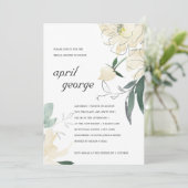 CLEAN IVORY GREEN FLORAL VRIJGEZELLENFEEST INVITE BEDANKKAART (Staand voorkant)