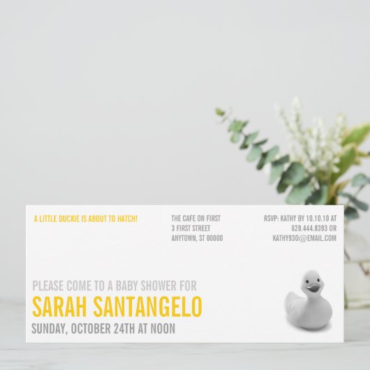 Clean Lemon Kitsch Baby shower Uitnodiging (Staand voorkant)