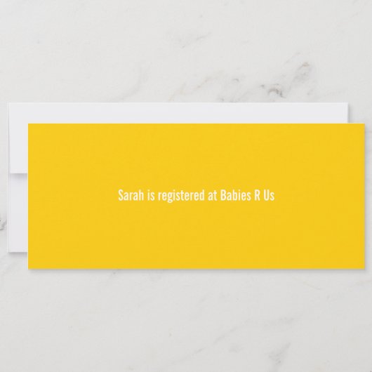 Clean Lemon Kitsch Baby shower Uitnodiging (Achterkant)