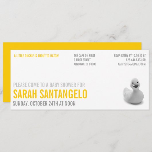 Clean Lemon Kitsch Baby shower Uitnodiging (Voorkant / Achterkant)