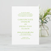 Clean Lime Green Elegant Wedding Kaart (Staand voorkant)