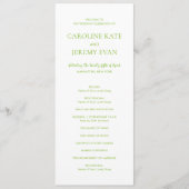 Clean Lime Green Elegant Wedding Programmakaart (Voorkant)