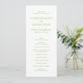 Clean Lime Green Elegant Wedding Programmakaart (Staand voorkant)