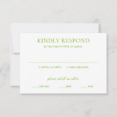 Clean Lime Green Elegant Wedding RSVP Kaartje (Voorkant)