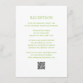 Clean Lime Green QR Code Elegante bruiloft Informatiekaartje (Voorkant)