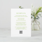 Clean Lime Green QR Code Elegante bruiloft Informatiekaartje (Staand voorkant)