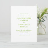 Clean Lime Green QR Code Foto Elegant Huwelijk Save The Date (Staand voorkant)