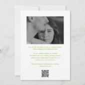 Clean Lime Green QR Code Foto Elegant Huwelijk Save The Date (Achterkant)