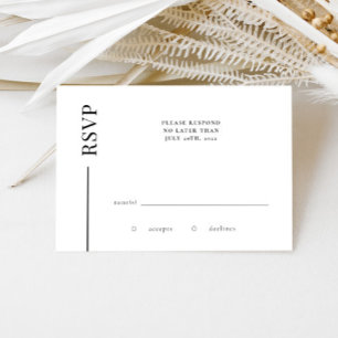 Clean Line Minimalistische bruiloft RSVP Kaart