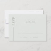 Clean Line Sage Groen Minimalistisch Bruiloft RSVP (Voorkant)