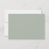 Clean Line Sage Groen Minimalistisch Bruiloft RSVP (Achterkant)