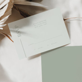 Clean Line Sage Groen Minimalistisch Bruiloft RSVP
