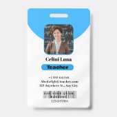 Clean Lines & Class: Minimalistisch blauw leraar I Badge (Voorkant)