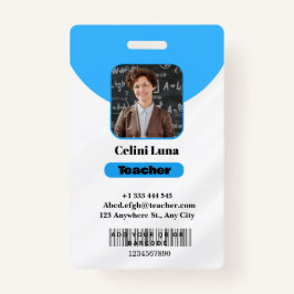 Clean Lines & Class: Minimalistisch blauw leraar I Badge