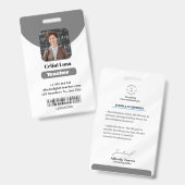 Clean Lines & Class: Minimalistisch grijs leraar I Badge (Voor- en achterkant)