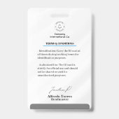 Clean Lines & Class: Minimalistisch grijs leraar I Badge (Achterkant)