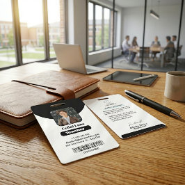 Clean Lines & Class: Minimalistisch zwart leraar I Badge