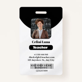 Clean Lines & Class: Minimalistisch zwart leraar I Badge