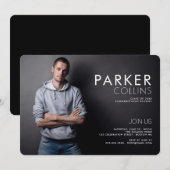 Clean Lines Modern Fotogradatie Party Kaart (Voorkant / Achterkant)